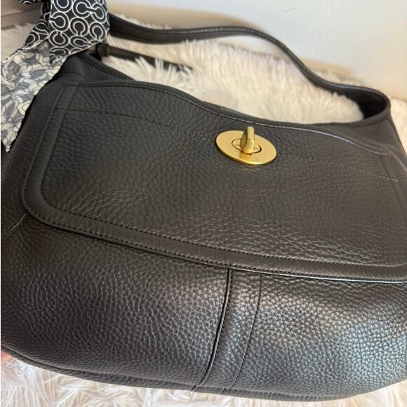 y2k COACH Ergo 11613 Black Pebbled Leather Hobo Shoulder Bag Handbag - Picture 7 of 13